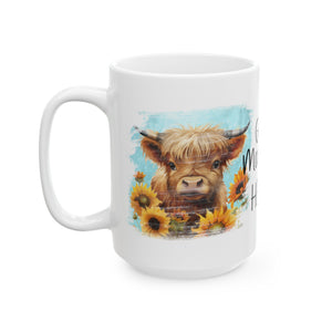 Good Morning Heifer Ceramic Mug, (11oz, 15oz)-Phoenix Styles