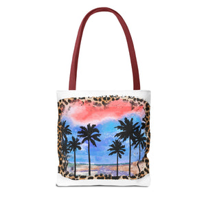 Summer with Leopard Background Tote Bag-Phoenix Styles