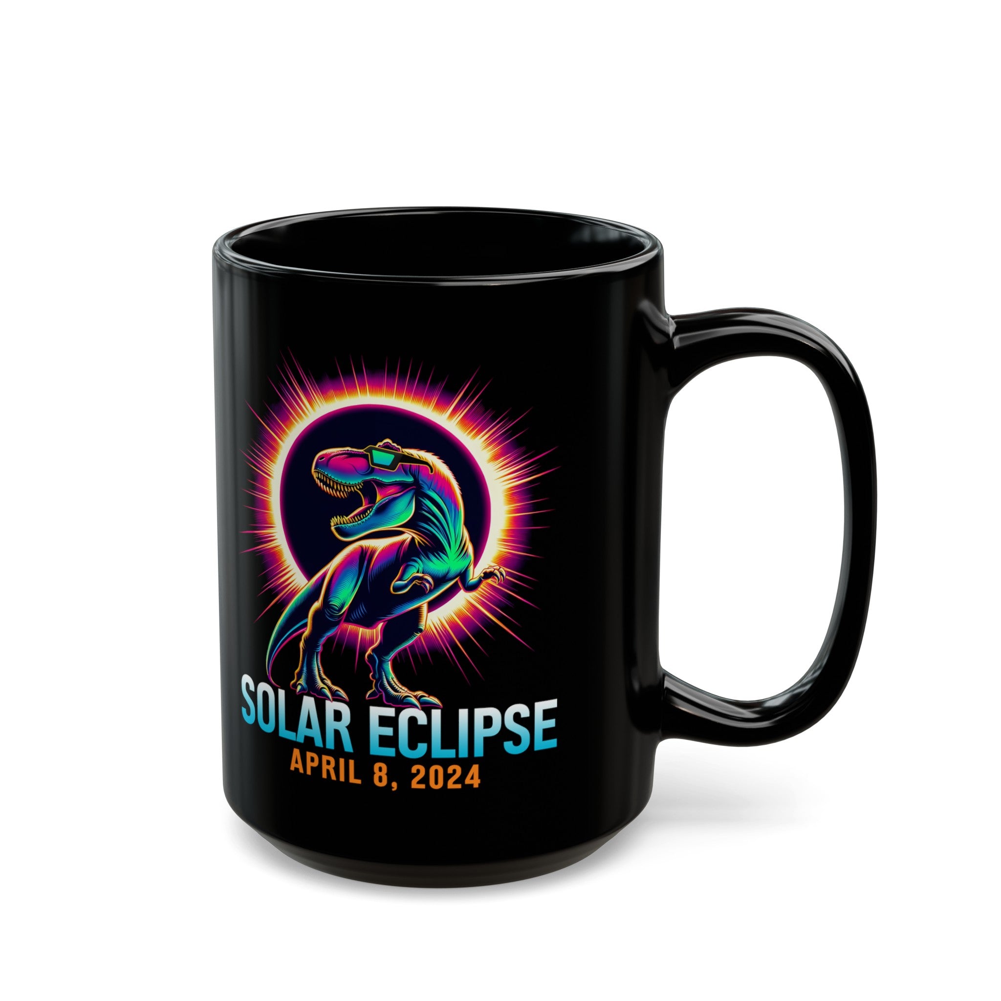 Dino Solar Eclipse Black Mug (11oz, 15oz)-Phoenix Styles