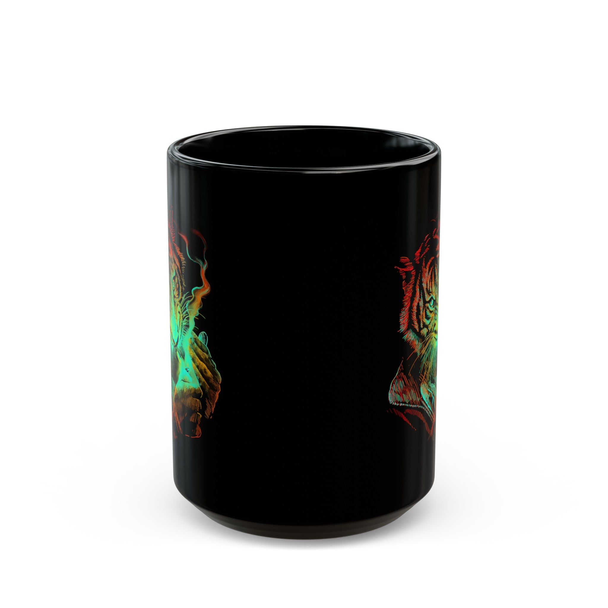 Smokin Tiger Black Mug (11oz, 15oz)-Phoenix Styles