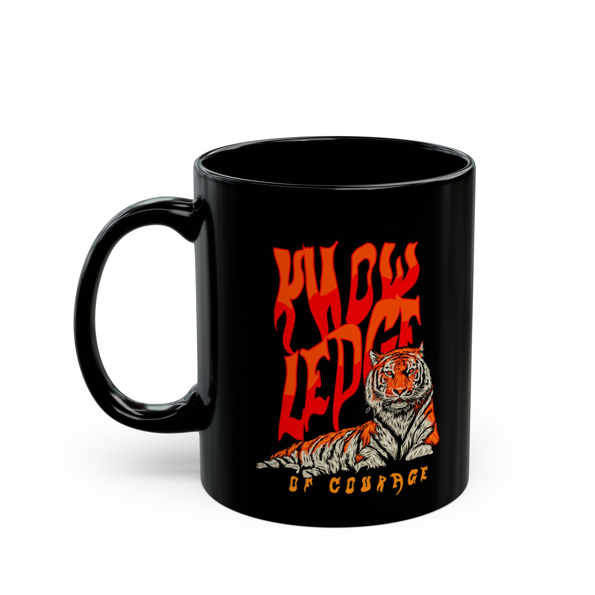 Courages Tiger Black Mug (11oz, 15oz)-Phoenix Styles