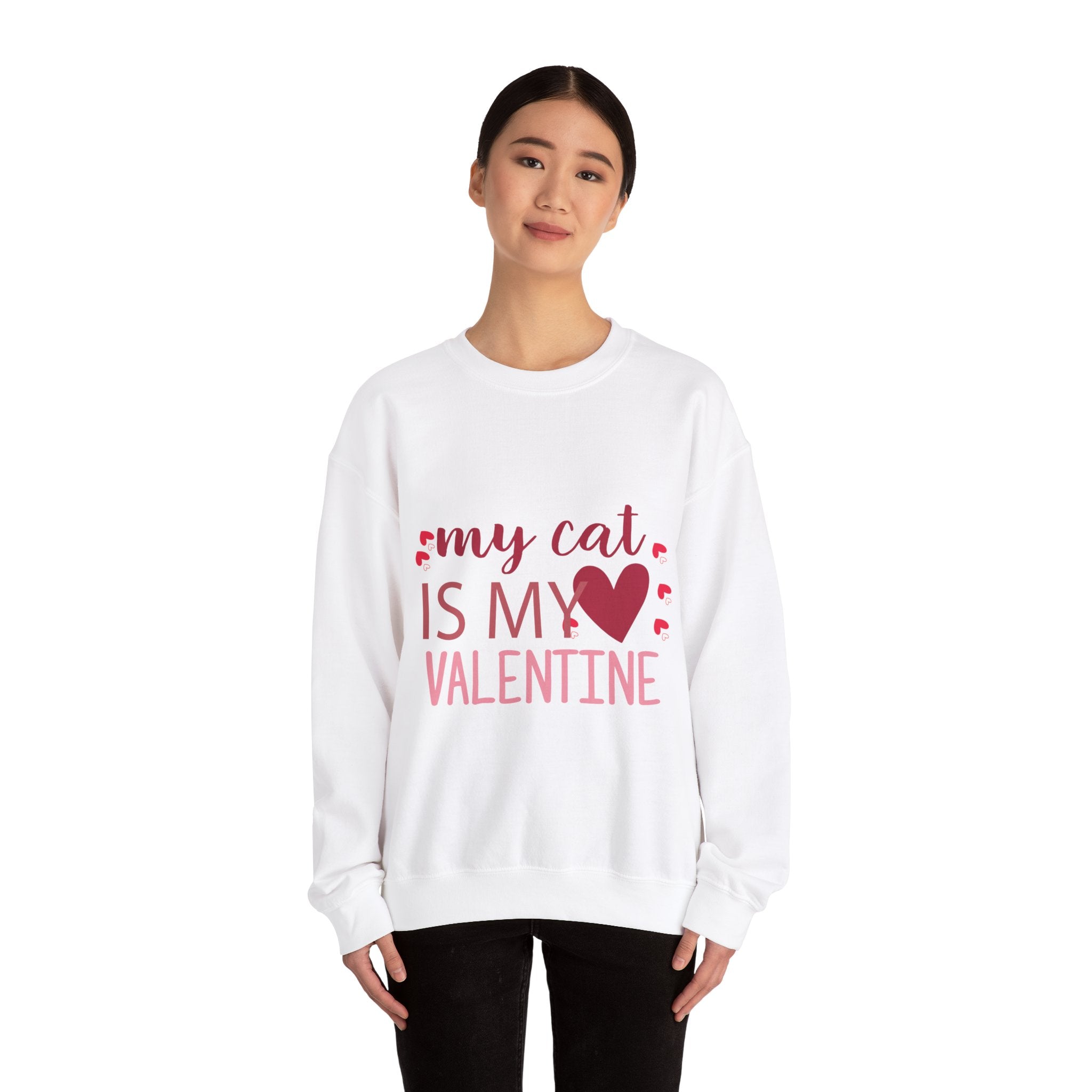 My Cat Is My Valentine Crewneck Sweatshirt-Phoenix Styles