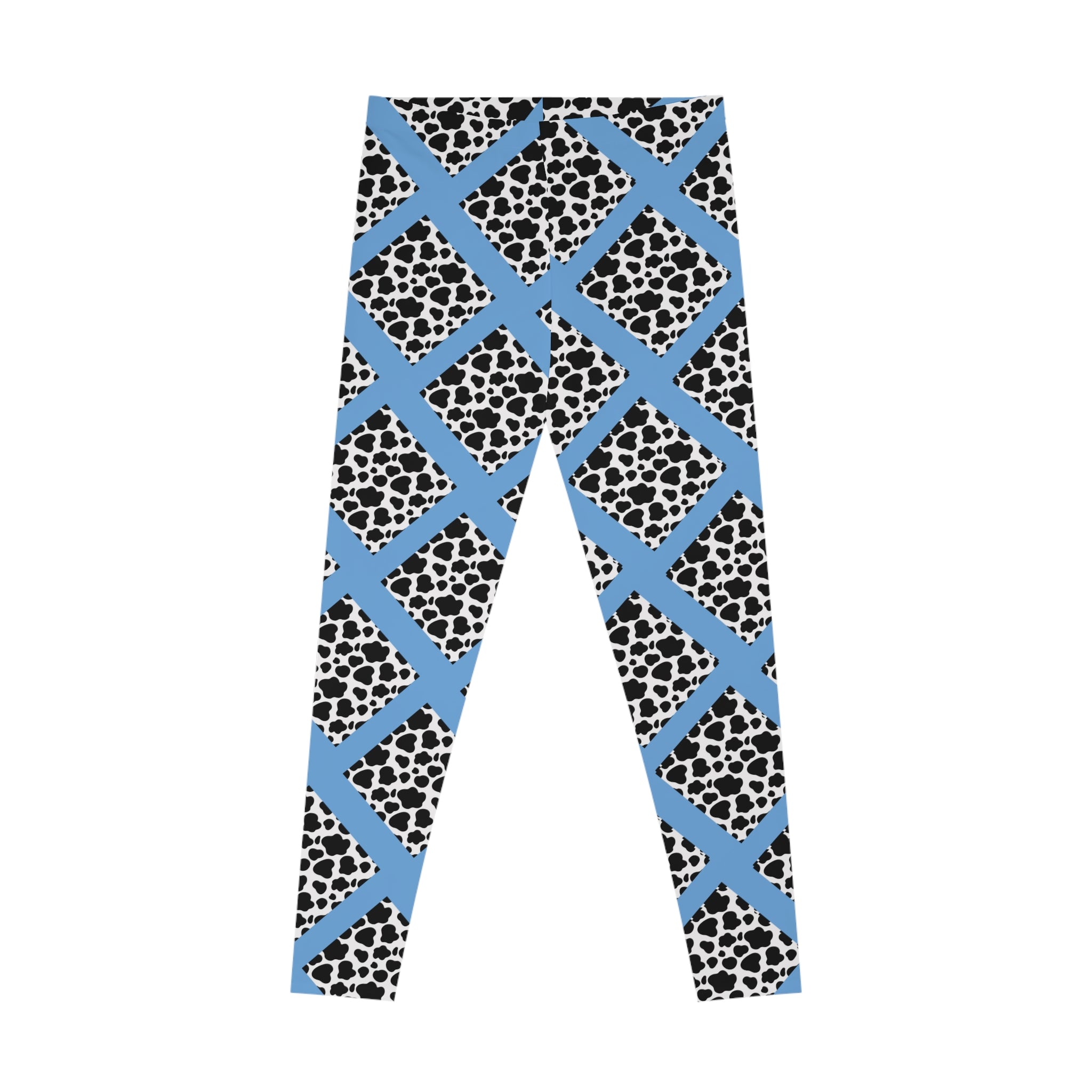 Jungle Beat Light Blue Cow Print Leggings