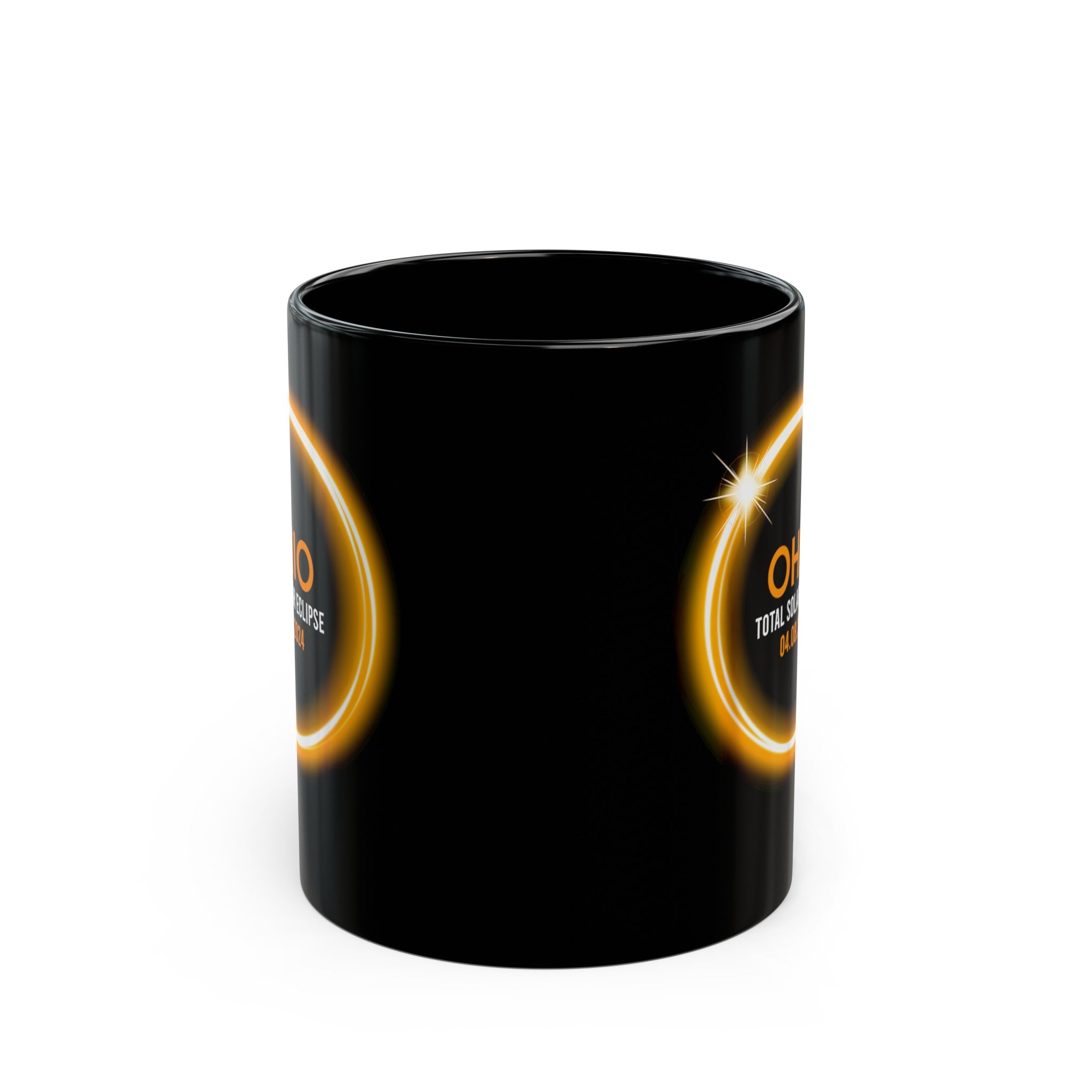 Ohio Solar Eclipse Black Mug (11oz, 15oz)-Phoenix Styles