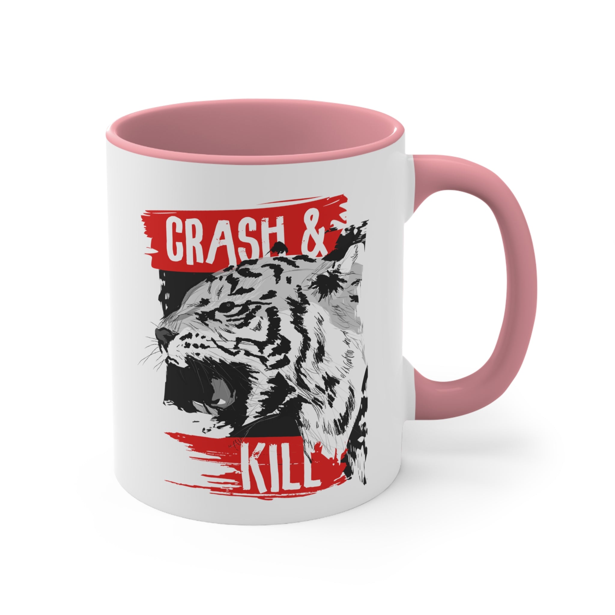 Tiger Crash and Kill Accent Coffee Mug, 11oz-Phoenix Styles