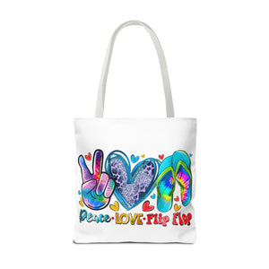 Peace Love Flip Flop Tote Bag-Phoenix Styles