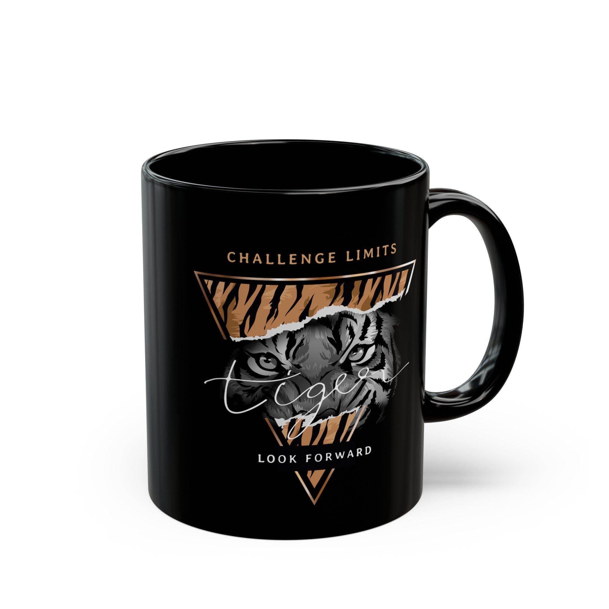 Challange Limits- Tiger Black Mug (11oz, 15oz)-Phoenix Styles