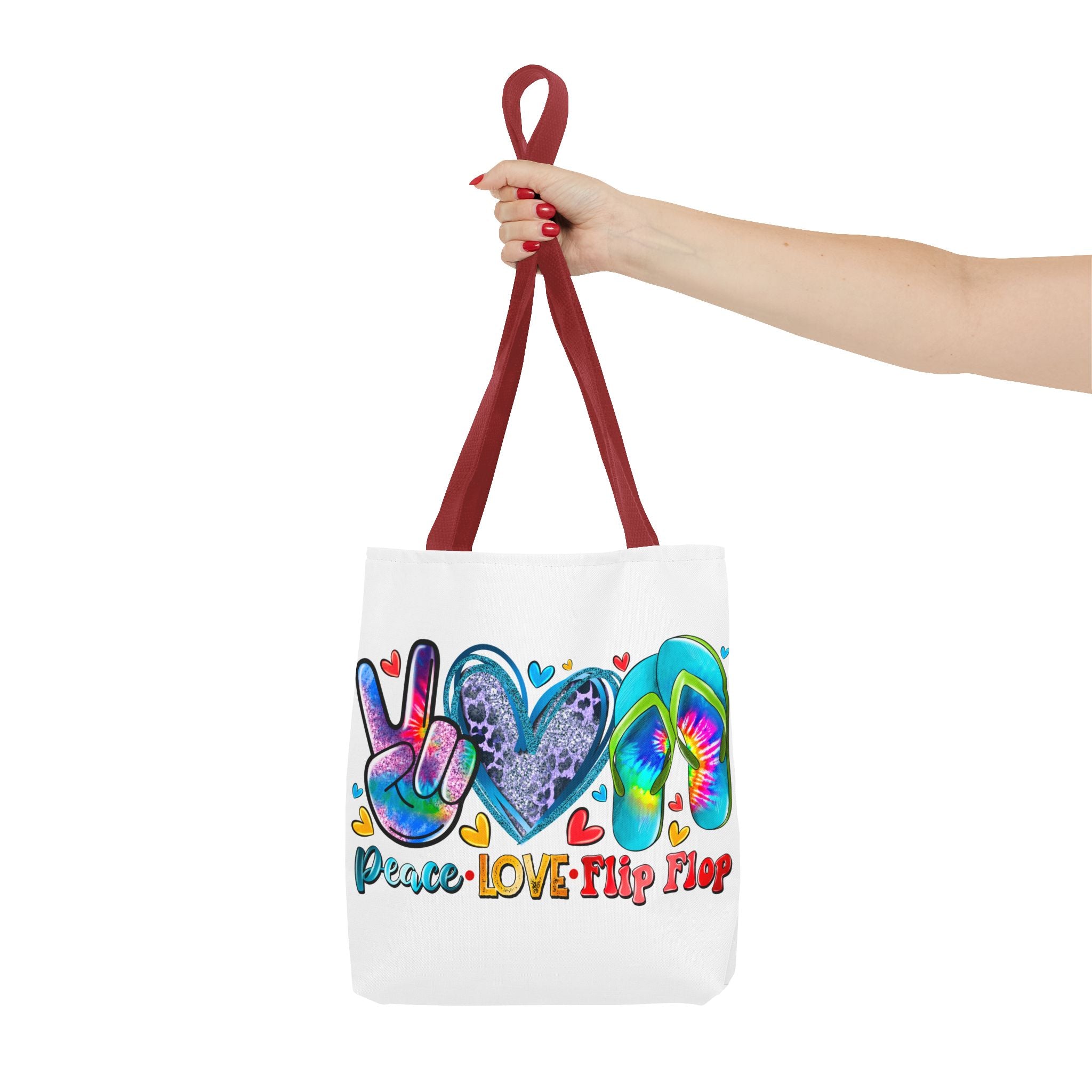 Peace Love Flip Flop Tote Bag-Phoenix Styles