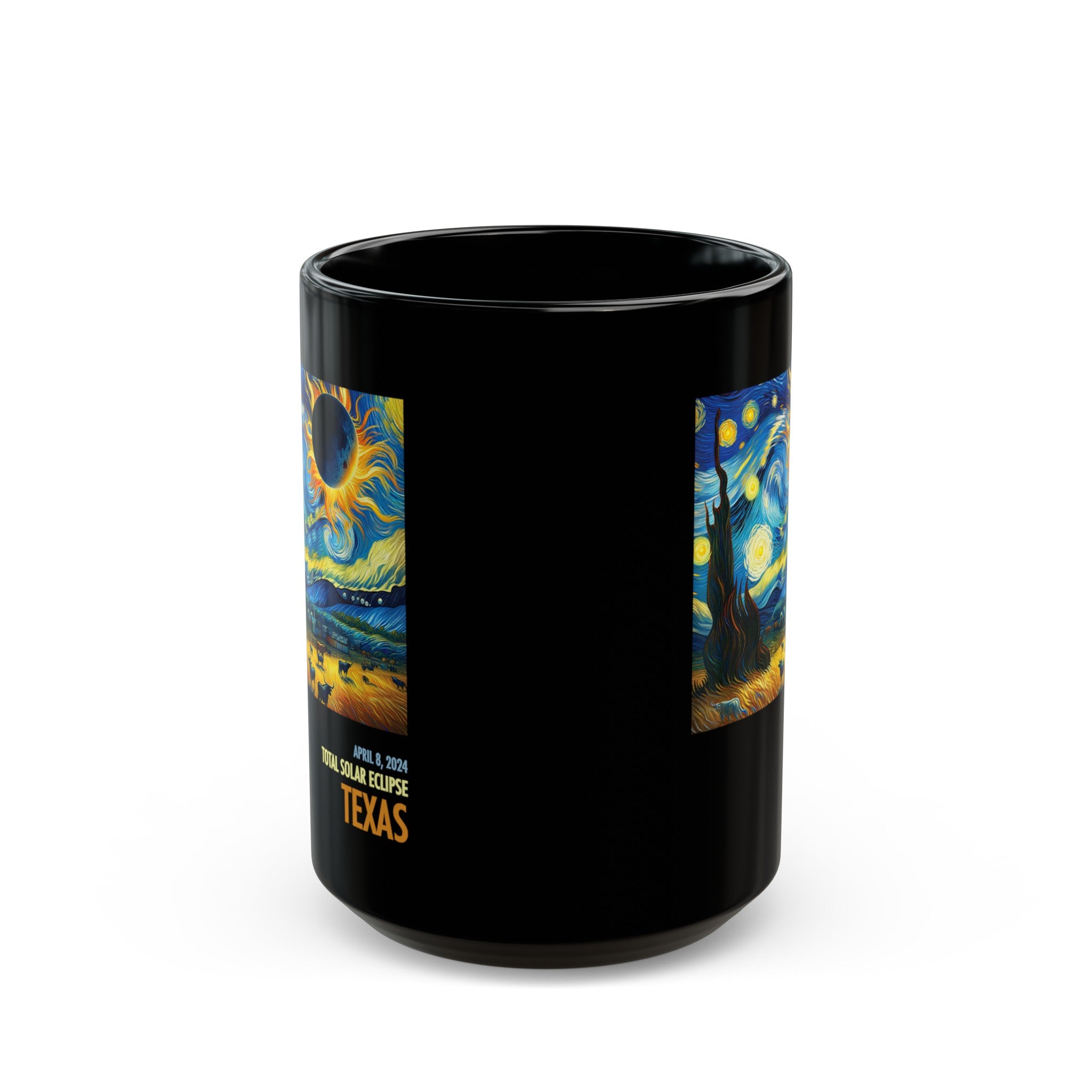 Solar Texas Eclipse Black Mug (11oz, 15oz)-Phoenix Styles