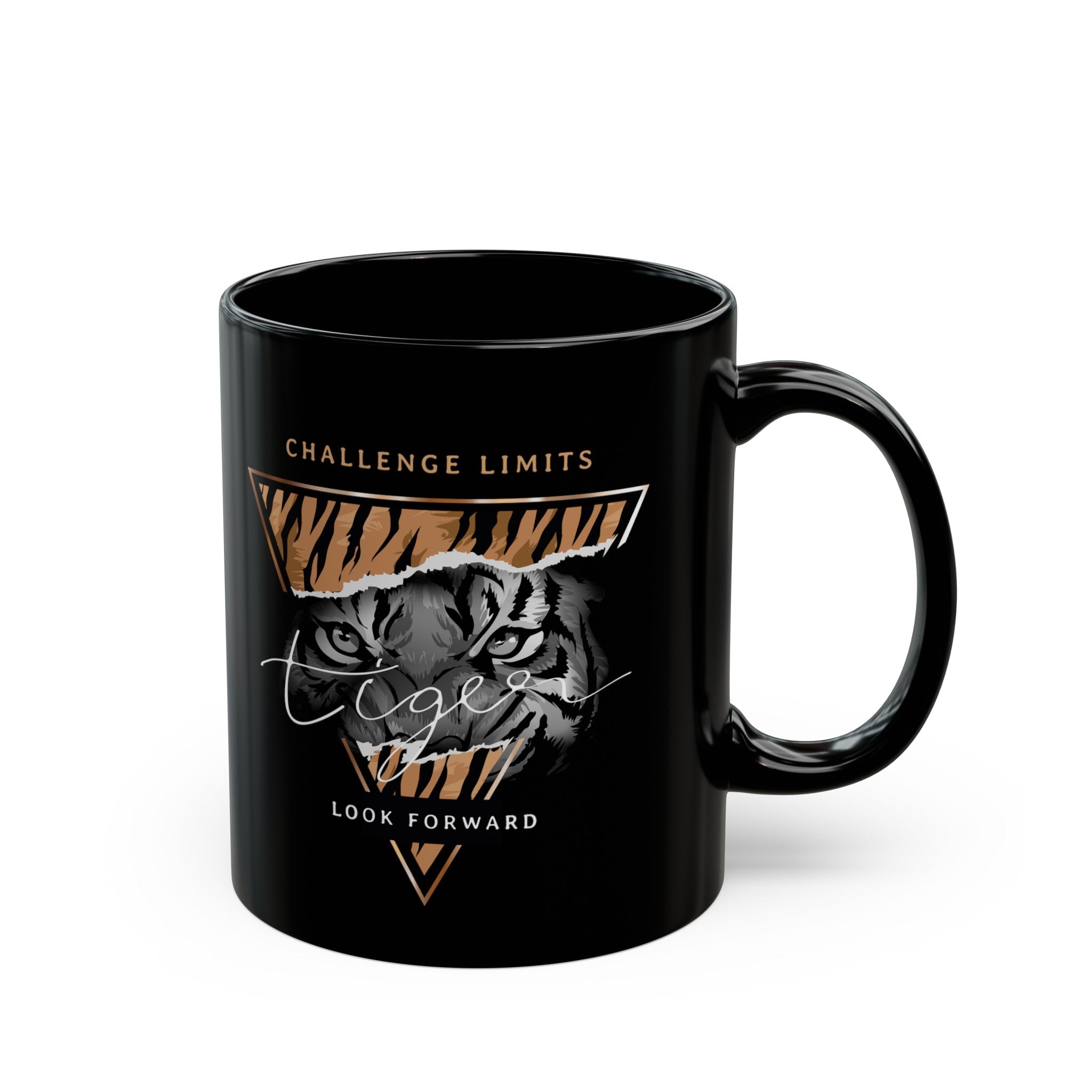 Challange Limits- Tiger Black Mug (11oz, 15oz)-Phoenix Styles