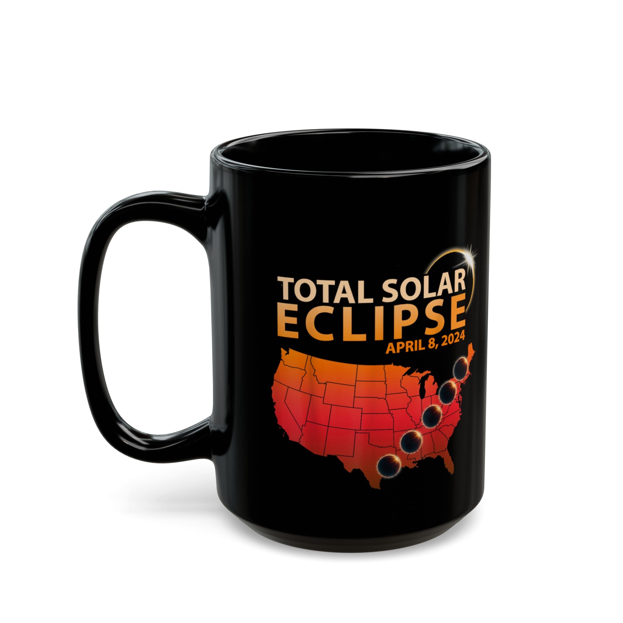 Total Solar Eclipse Black Mug (11oz, 15oz)-Phoenix Styles