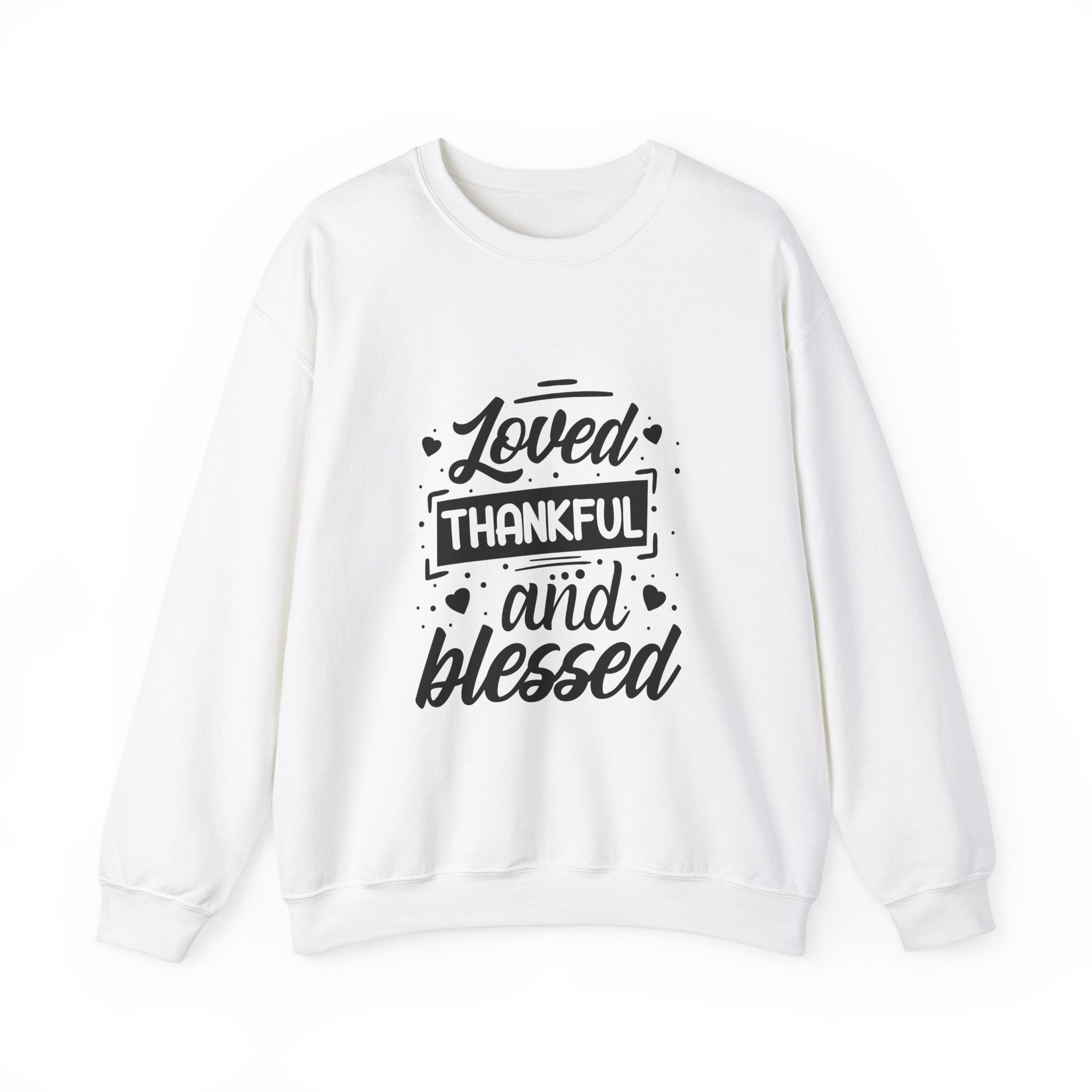 Loved Thankful and Blessed-Valentine's Day Crewneck Sweatshirt-Phoenix Styles