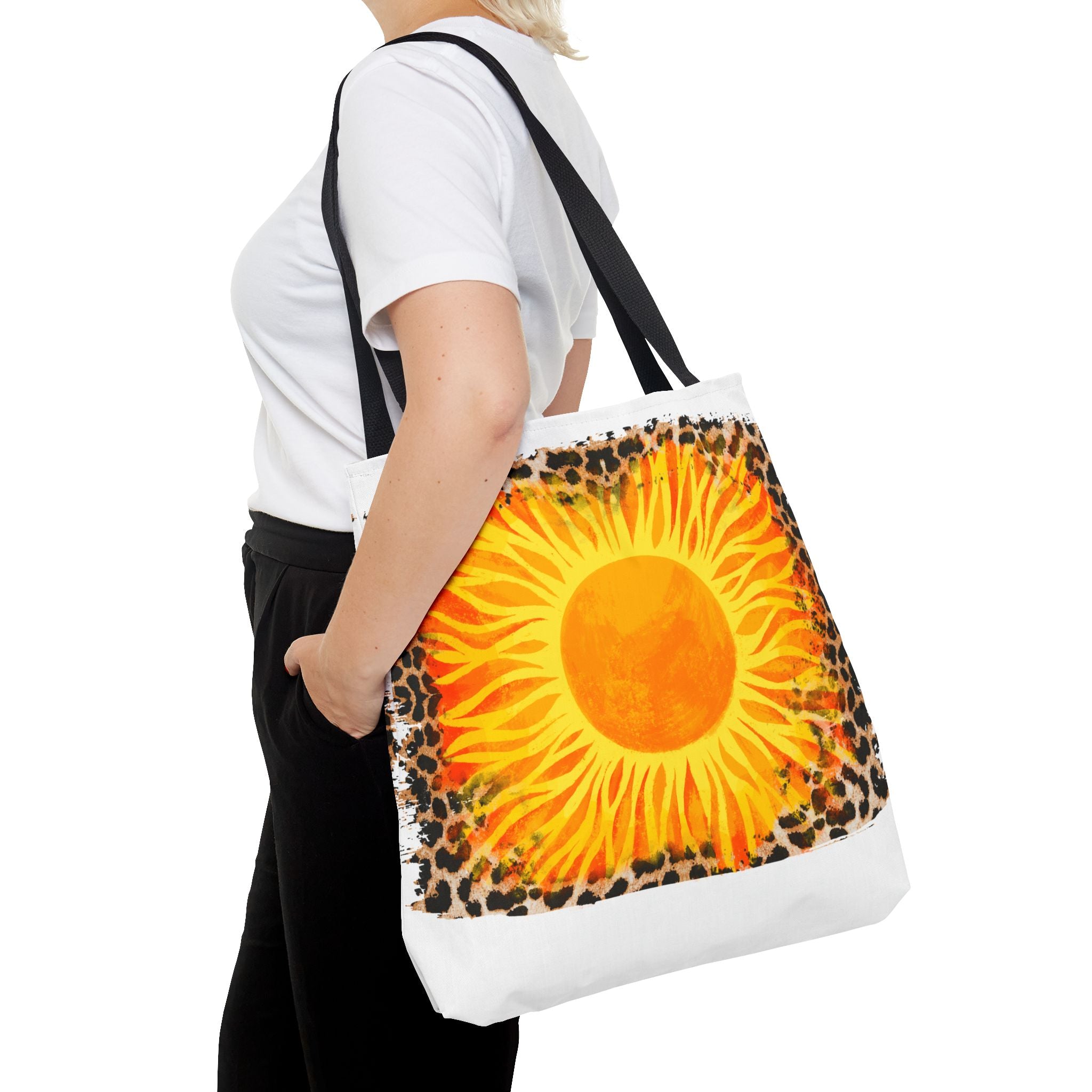 Sun with Leopard Tote Bag-Phoenix Styles