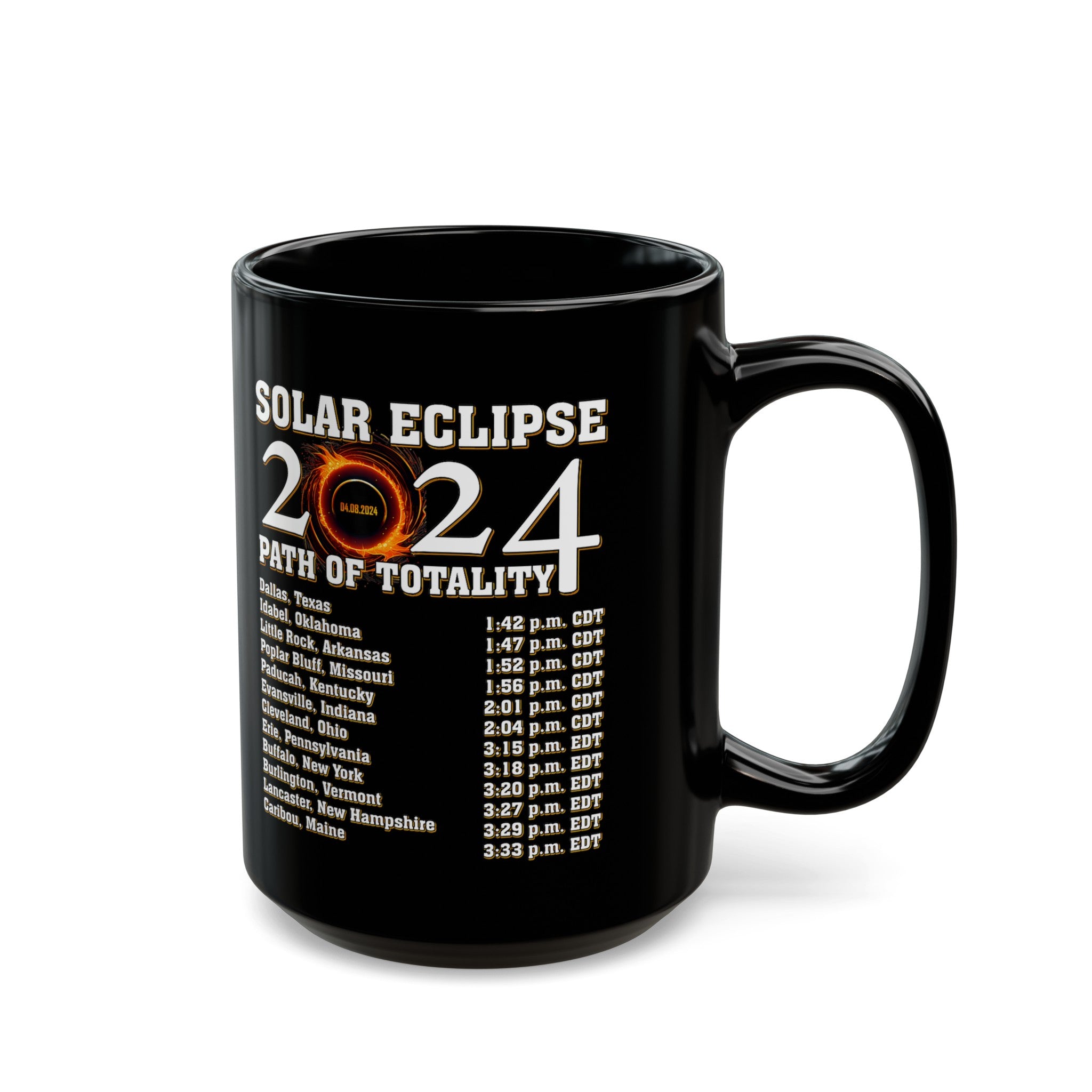 Solar Eclipse Black Mug (11oz, 15oz)-Phoenix Styles