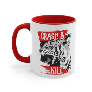 Tiger Crash and Kill Accent Coffee Mug, 11oz-Phoenix Styles