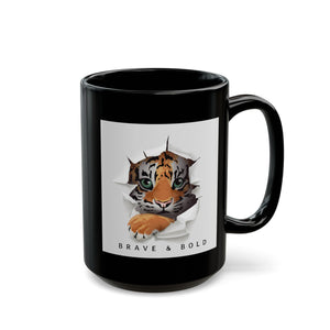 Brave and Bold Black Mug (11oz, 15oz)-Phoenix Styles