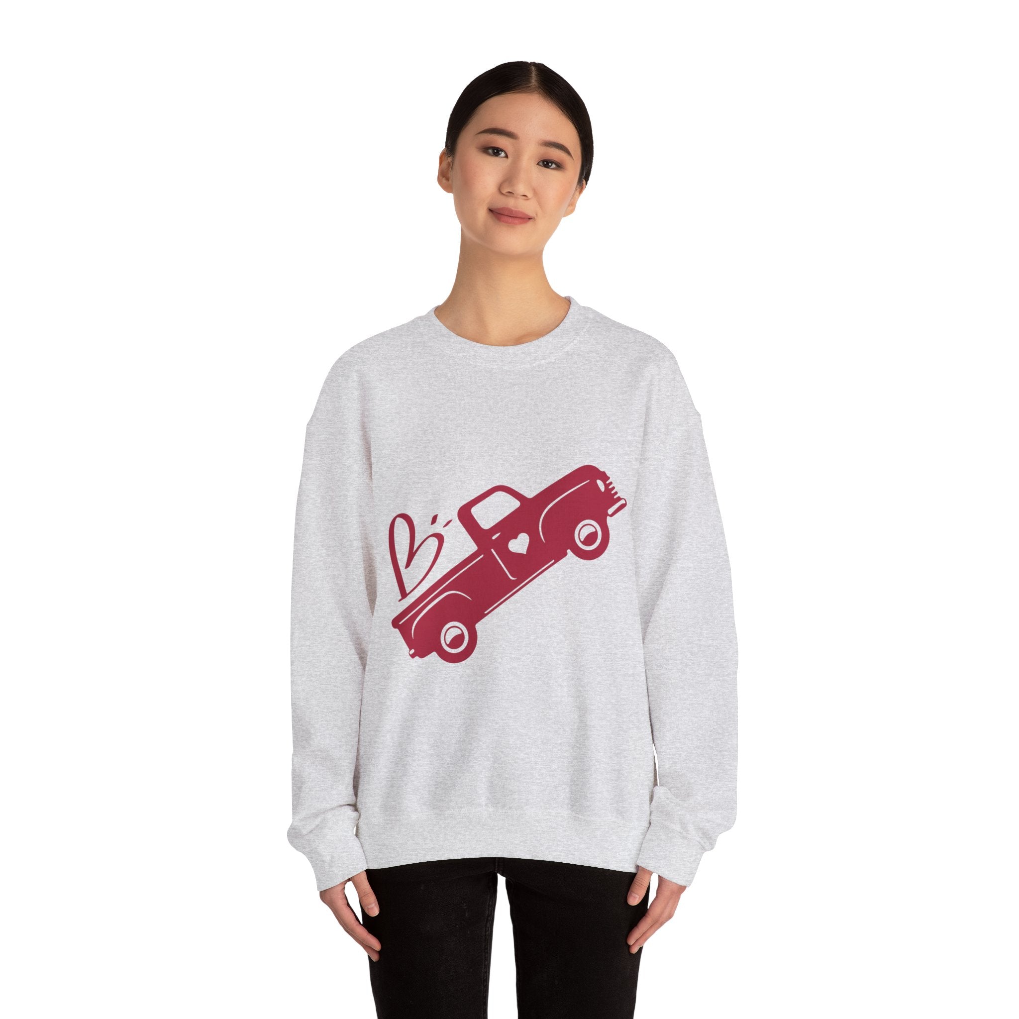 Valentine's Day Truck Crewneck Sweatshirt-Phoenix Styles