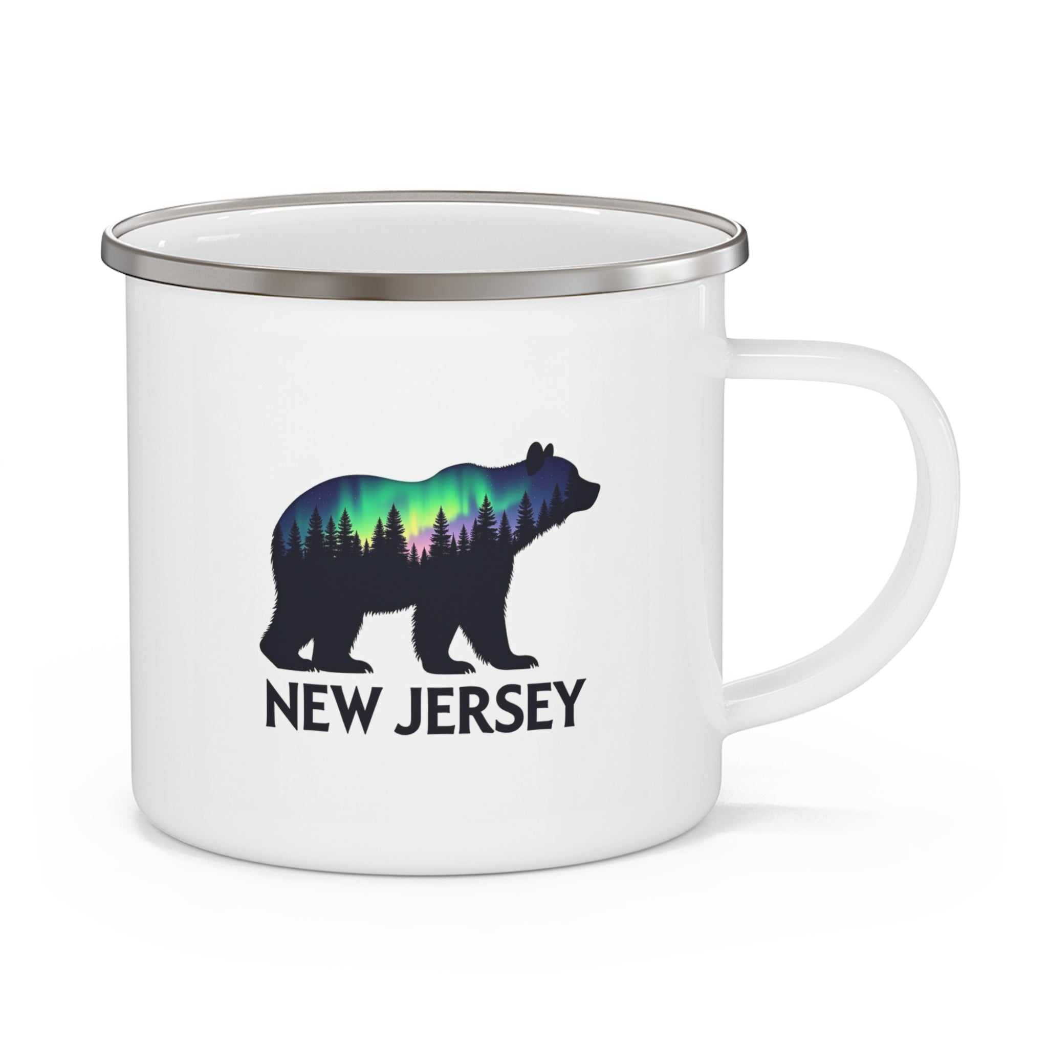 New Jersey Bear Enamel Camping Mug – Perfect for Outdoor Adventures & Gifts