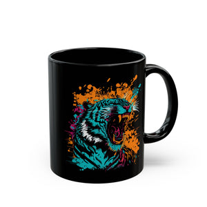 Raging Tiger Black Mug (11oz, 15oz)-Phoenix Styles