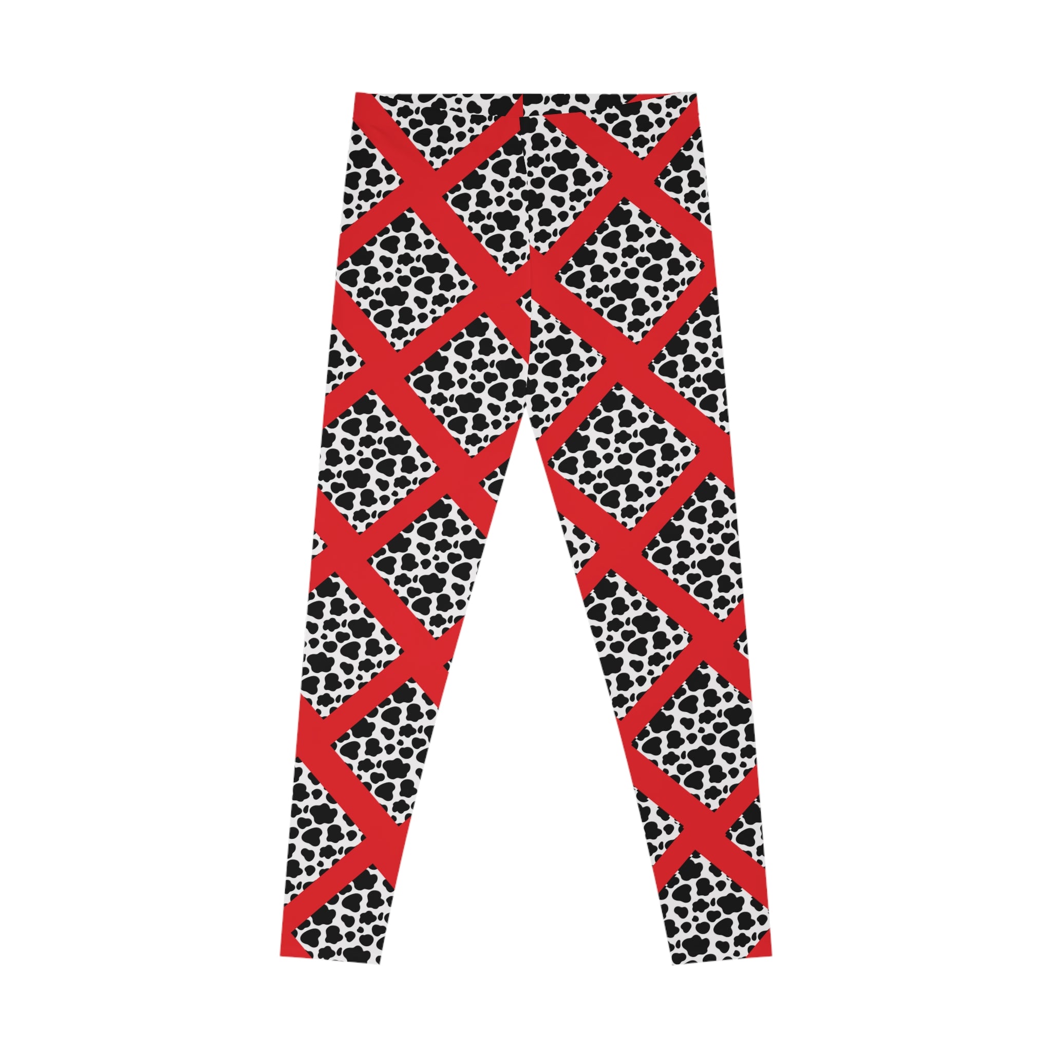 Jungle Beat Red Stripe with Cow Print Leggings