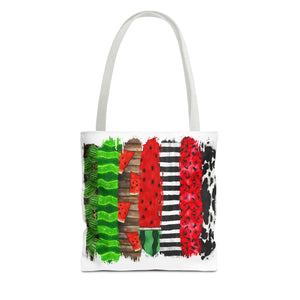 Watermelon Brush Stroke Tote Bag-Phoenix Styles