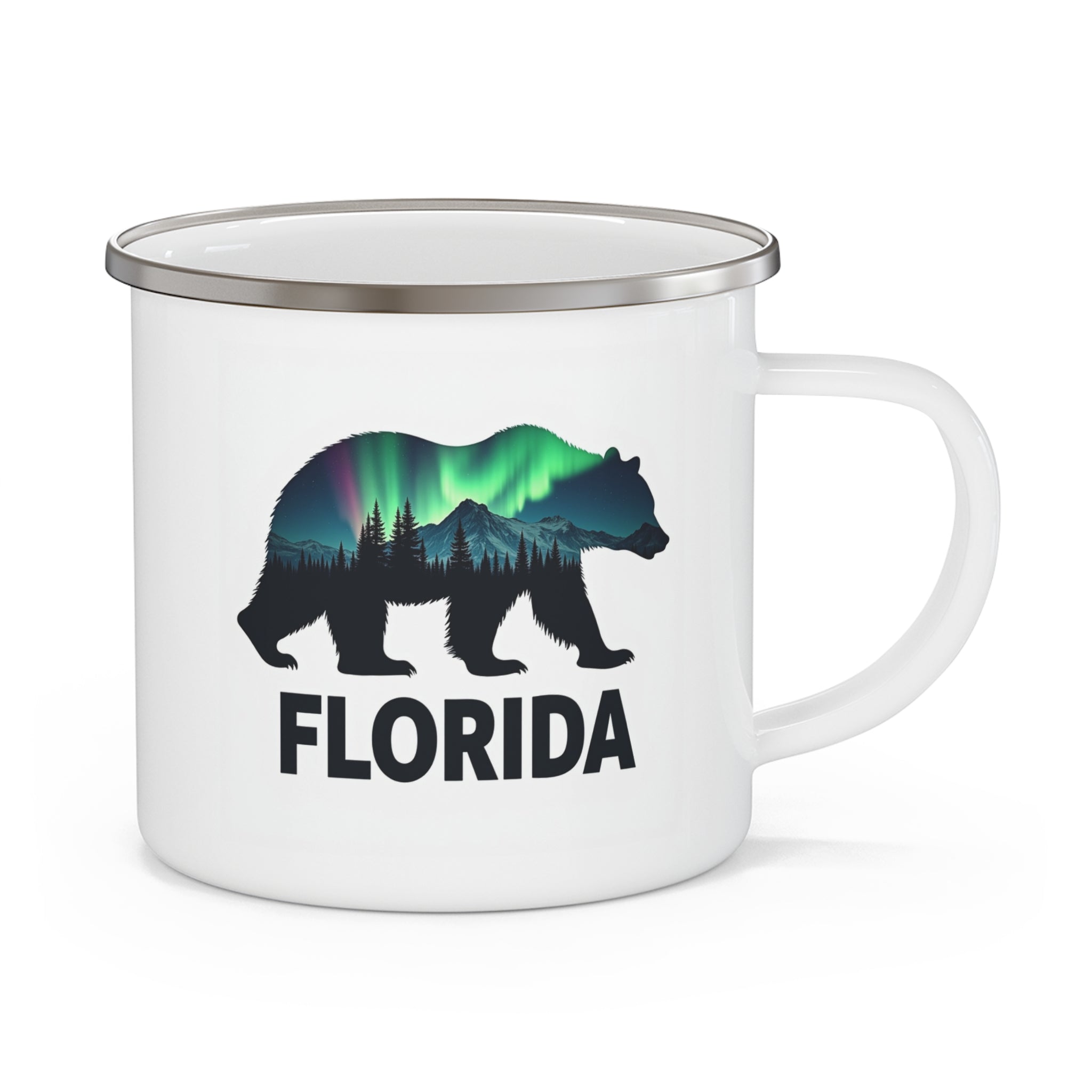 Florida Bear Enamel Camping Mug - Perfect for Outdoorsy Adventures