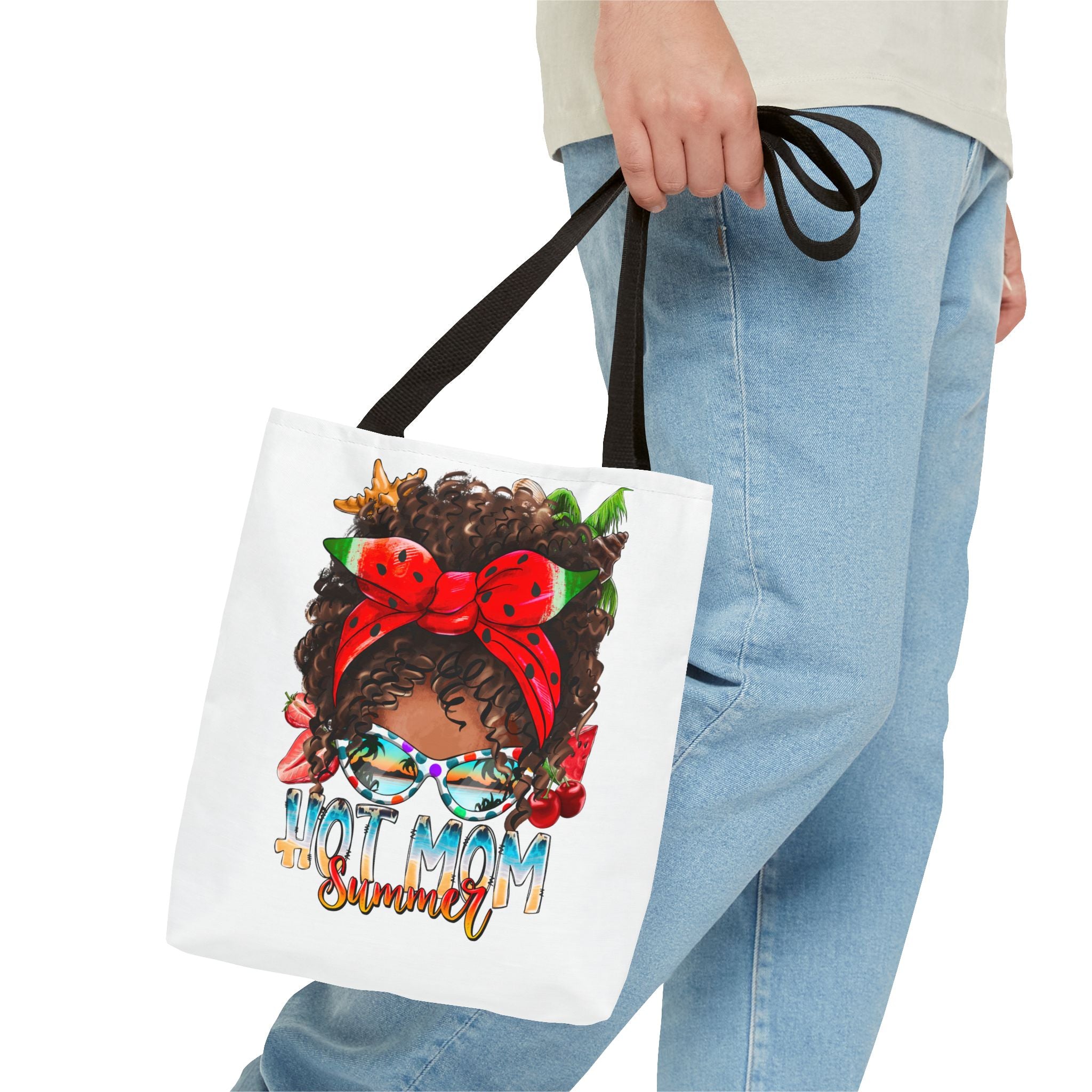 Hot Mom Summer Afro Tote Bag-Phoenix Styles