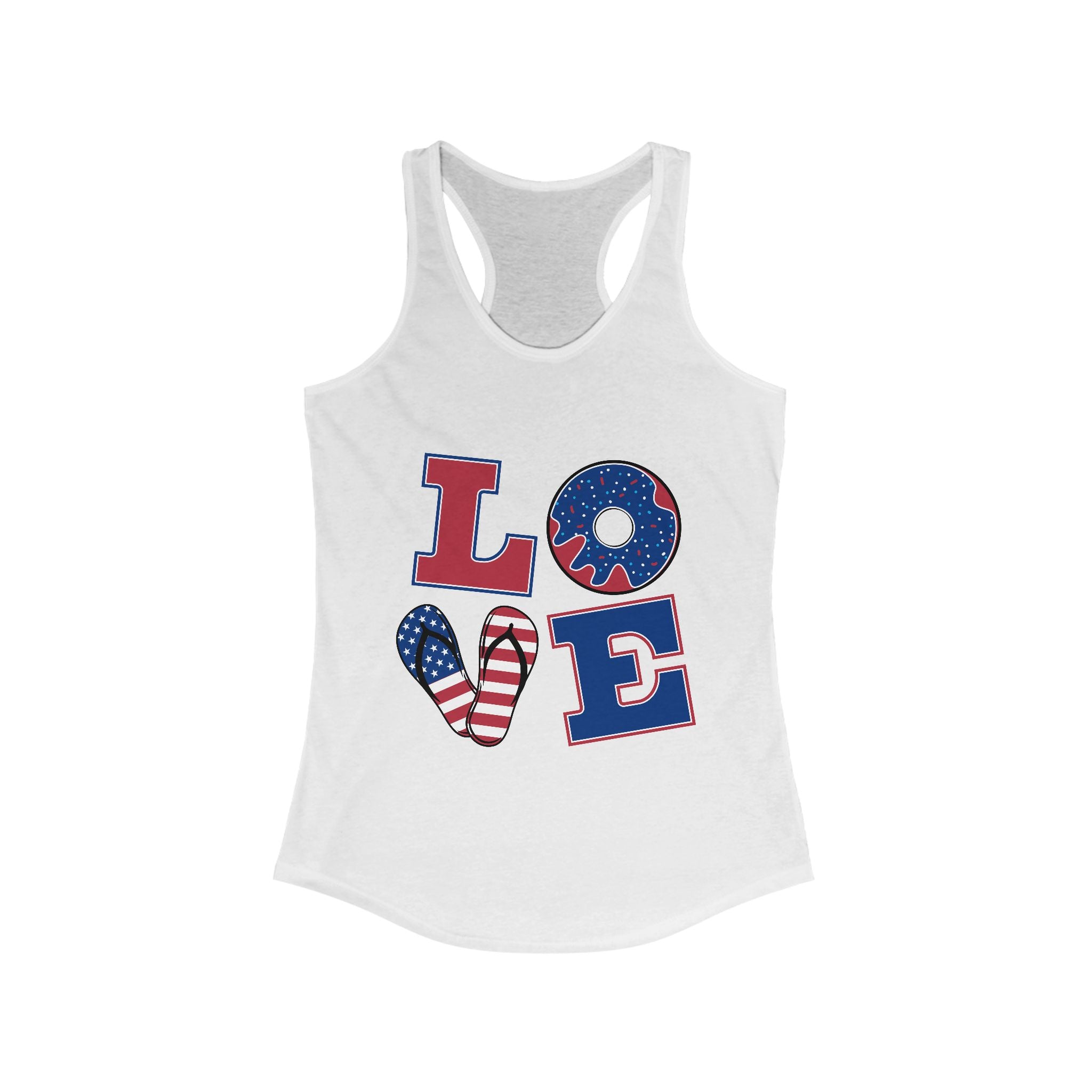 Patriotic Love Racerback Tank for Women - Perfect for Summer Celebrations