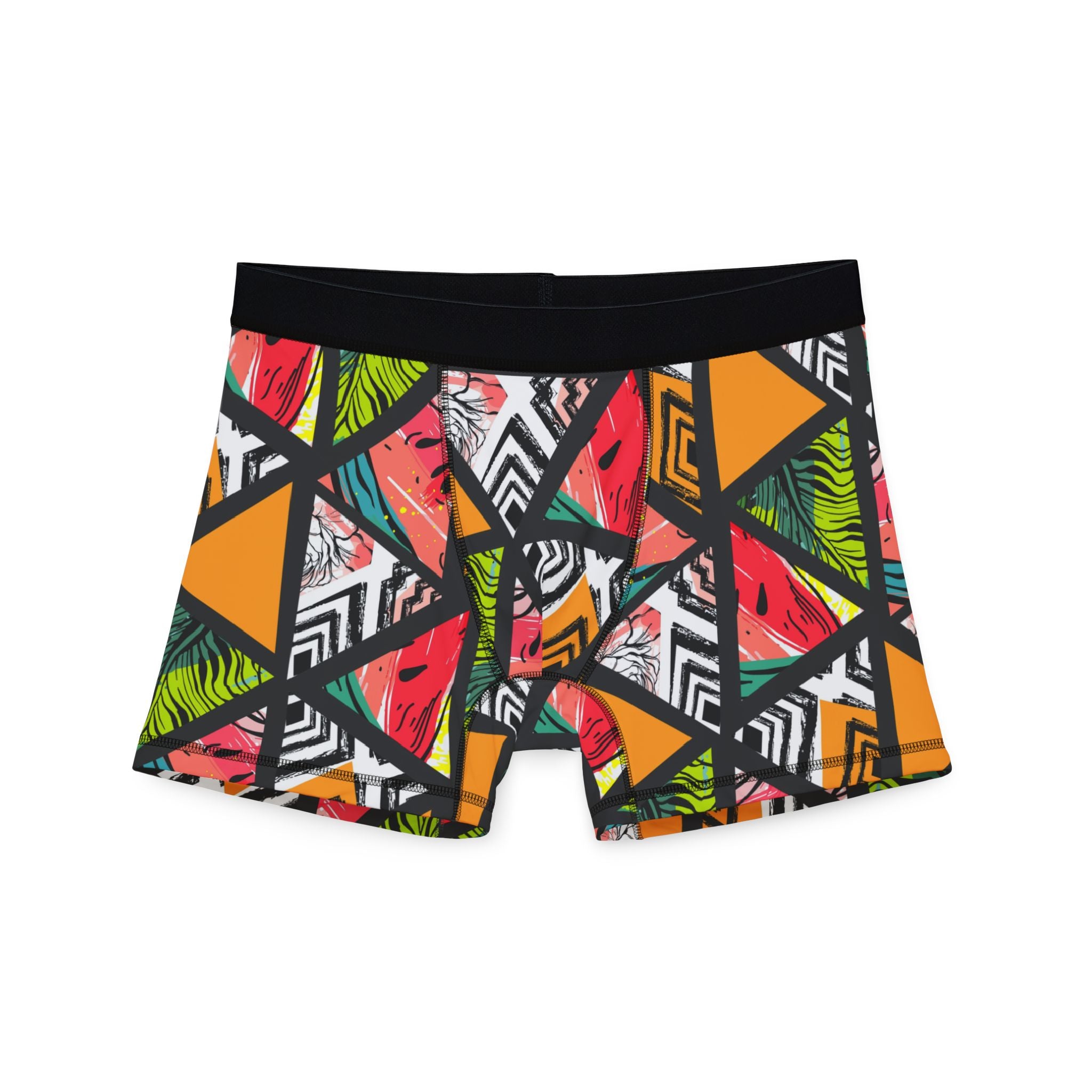 Tropical Print Men's Boxers - Colorful Geometric Design for Everyday Comfort