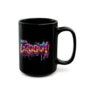 Groovy Black Mug (11oz, 15oz)-Phoenix Styles