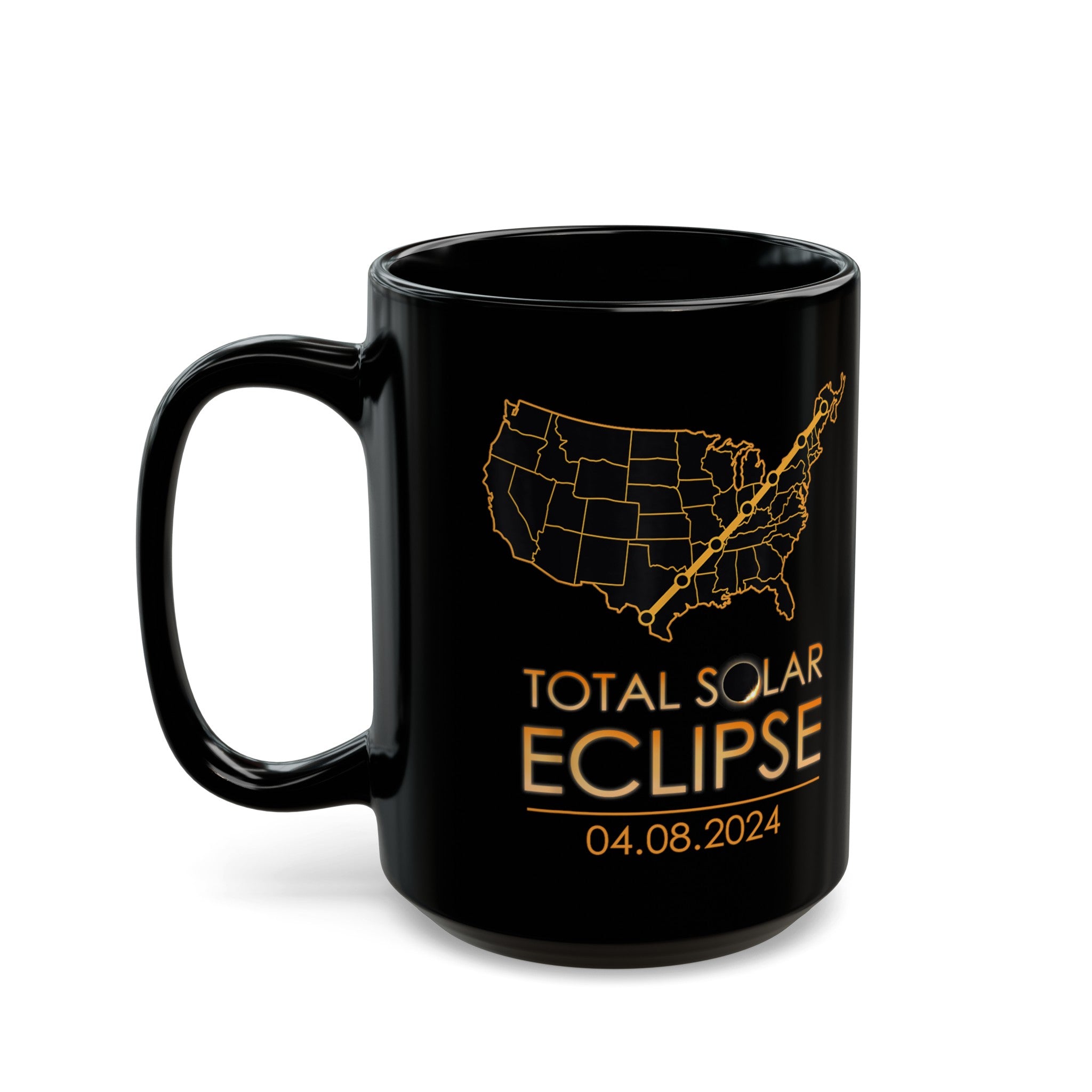 Total Solar Eclipse Black Mug (11oz, 15oz)-Phoenix Styles