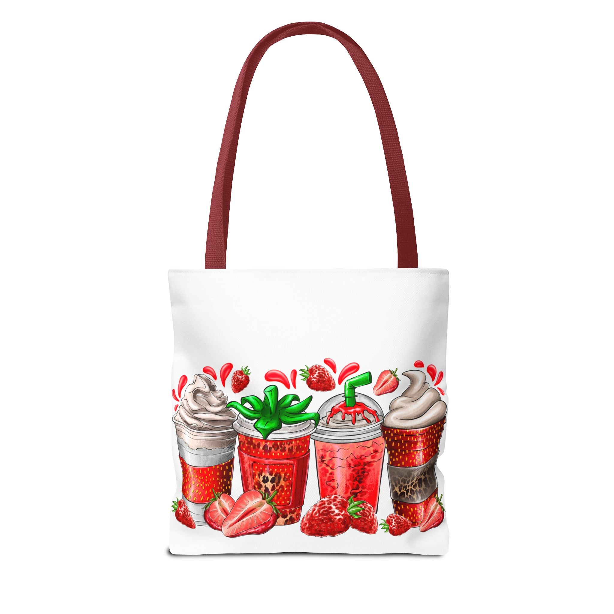 Strawberry Coffee Drink Tote Bag-Phoenix Styles