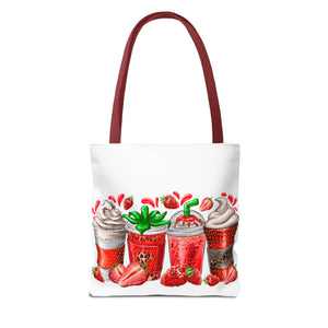 Strawberry Coffee Drink Tote Bag-Phoenix Styles