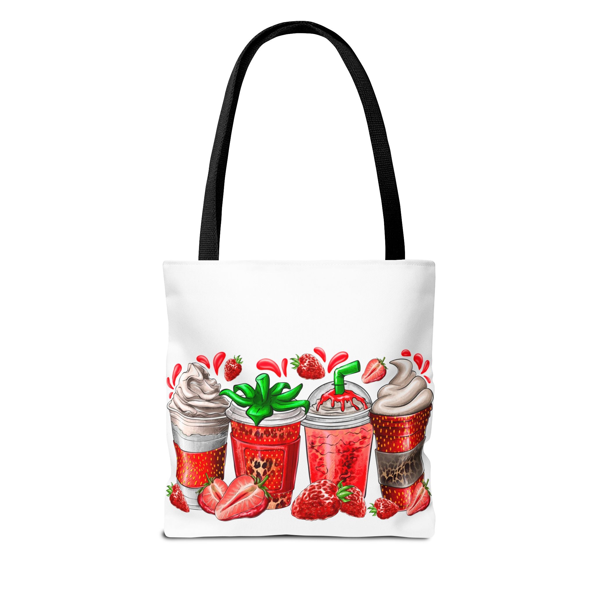 Strawberry Coffee Drink Tote Bag-Phoenix Styles