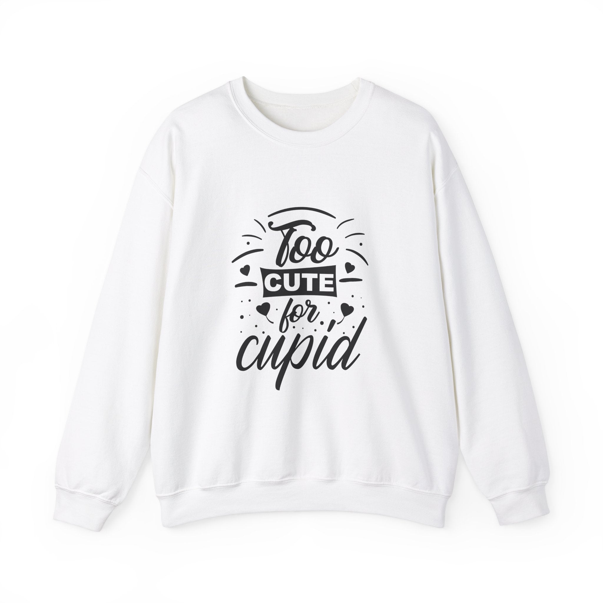 Too Cute For Cupid Valentine's Day Crewneck Sweatshirt-Phoenix Styles