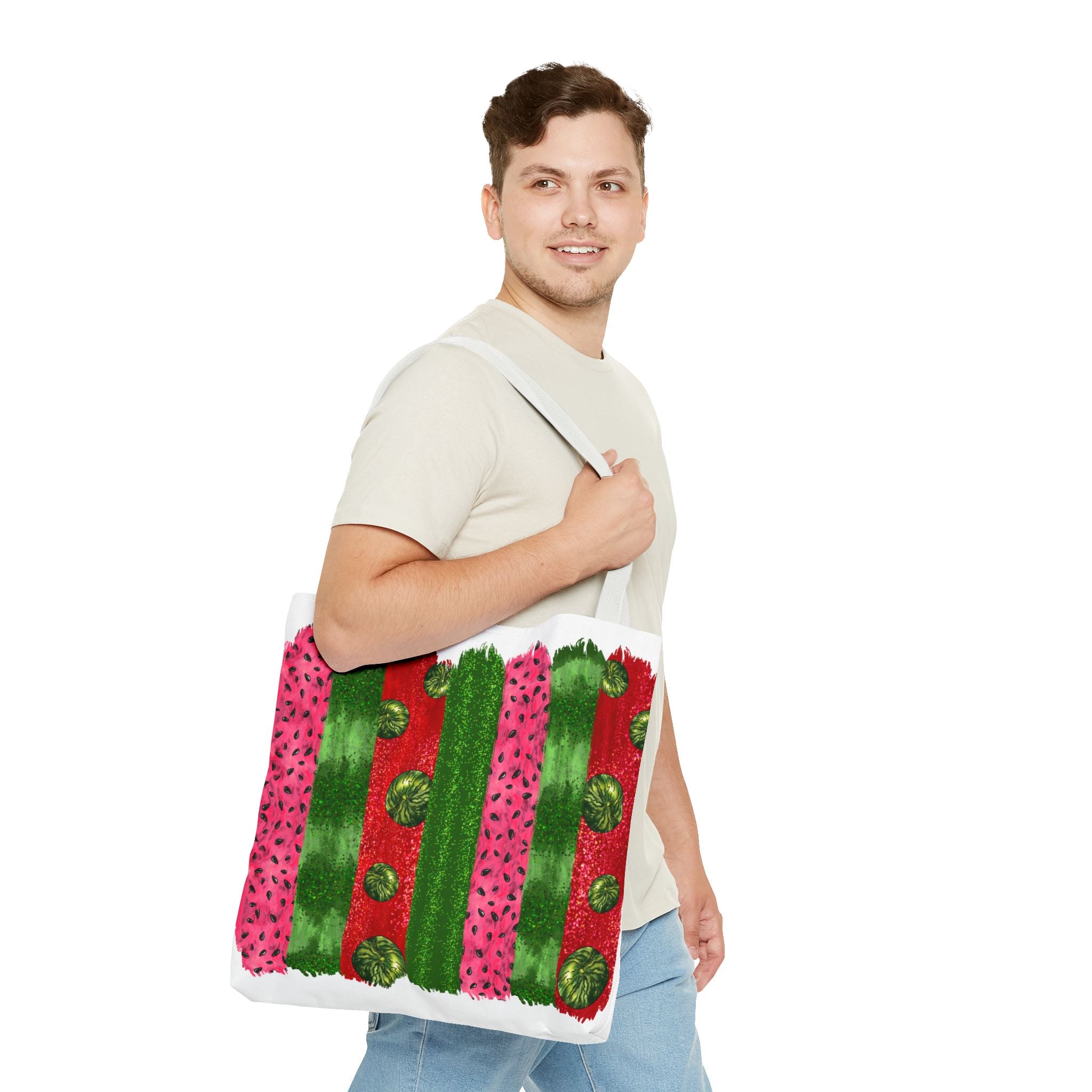 Watermelon Bursh Stroke Tote Bag-Phoenix Styles