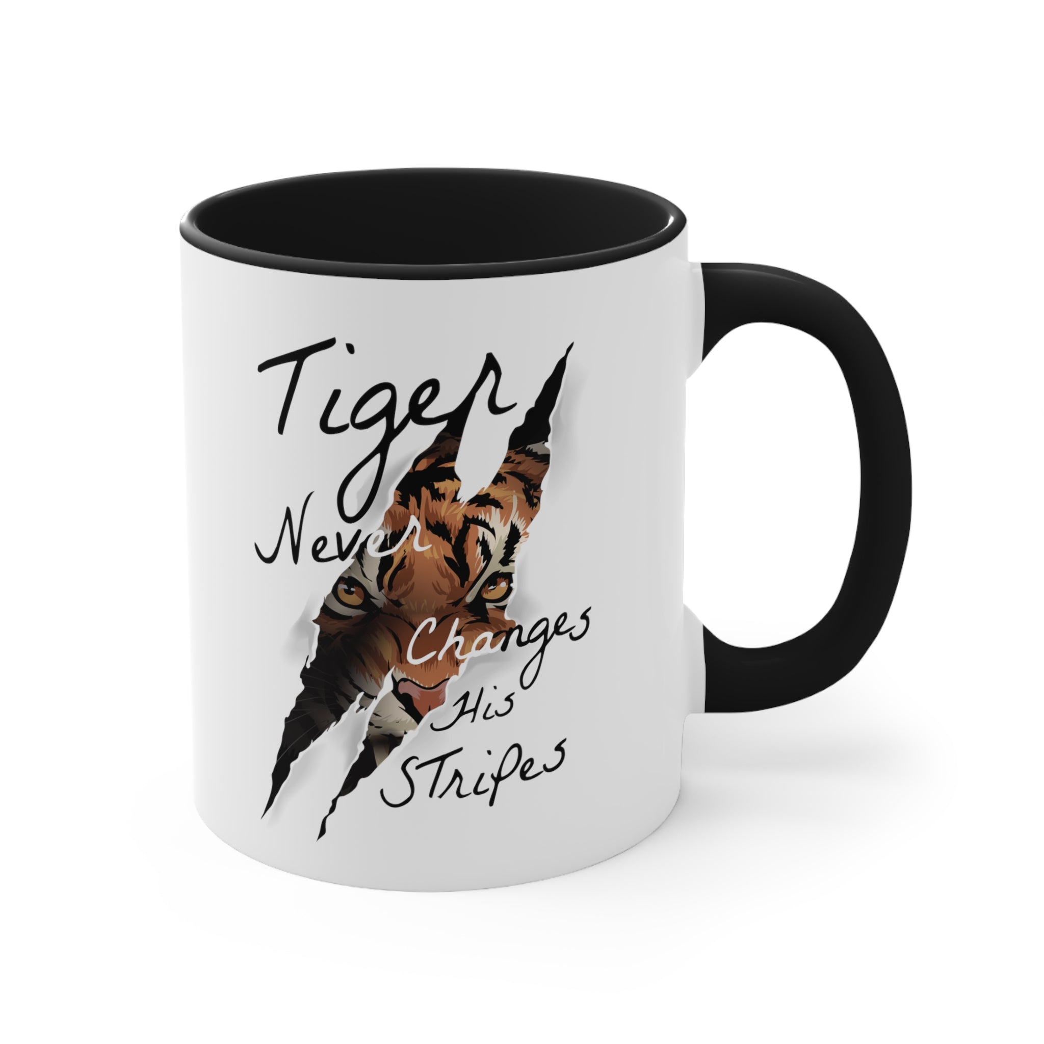 Tiger Never Change His Stripes Accent Coffee Mug, 11oz-Phoenix Styles