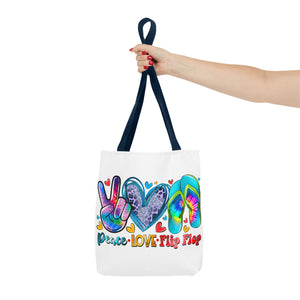 Peace Love Flip Flop Tote Bag-Phoenix Styles