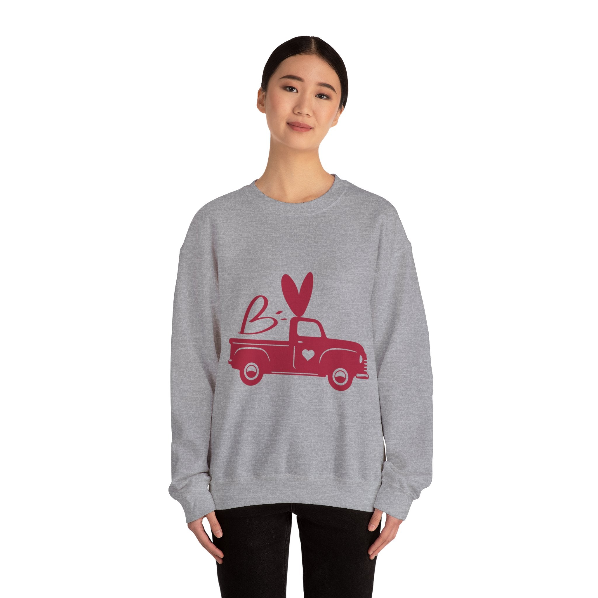 Valentine's Day Truck Crewneck Sweatshirt-Phoenix Styles