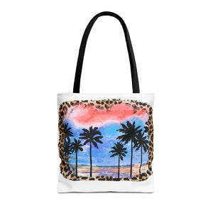 Summer with Leopard Background Tote Bag-Phoenix Styles