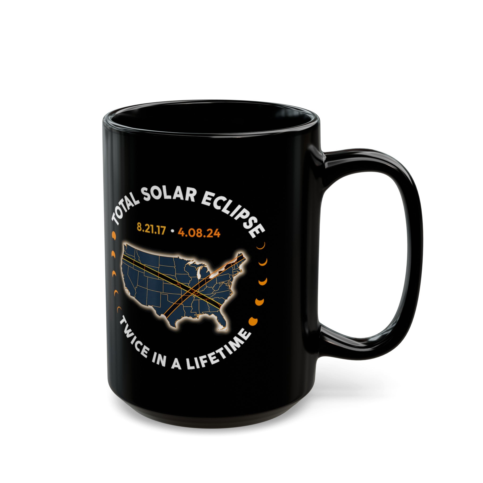 Solar Eclipse Black Mug (11oz, 15oz)-Phoenix Styles