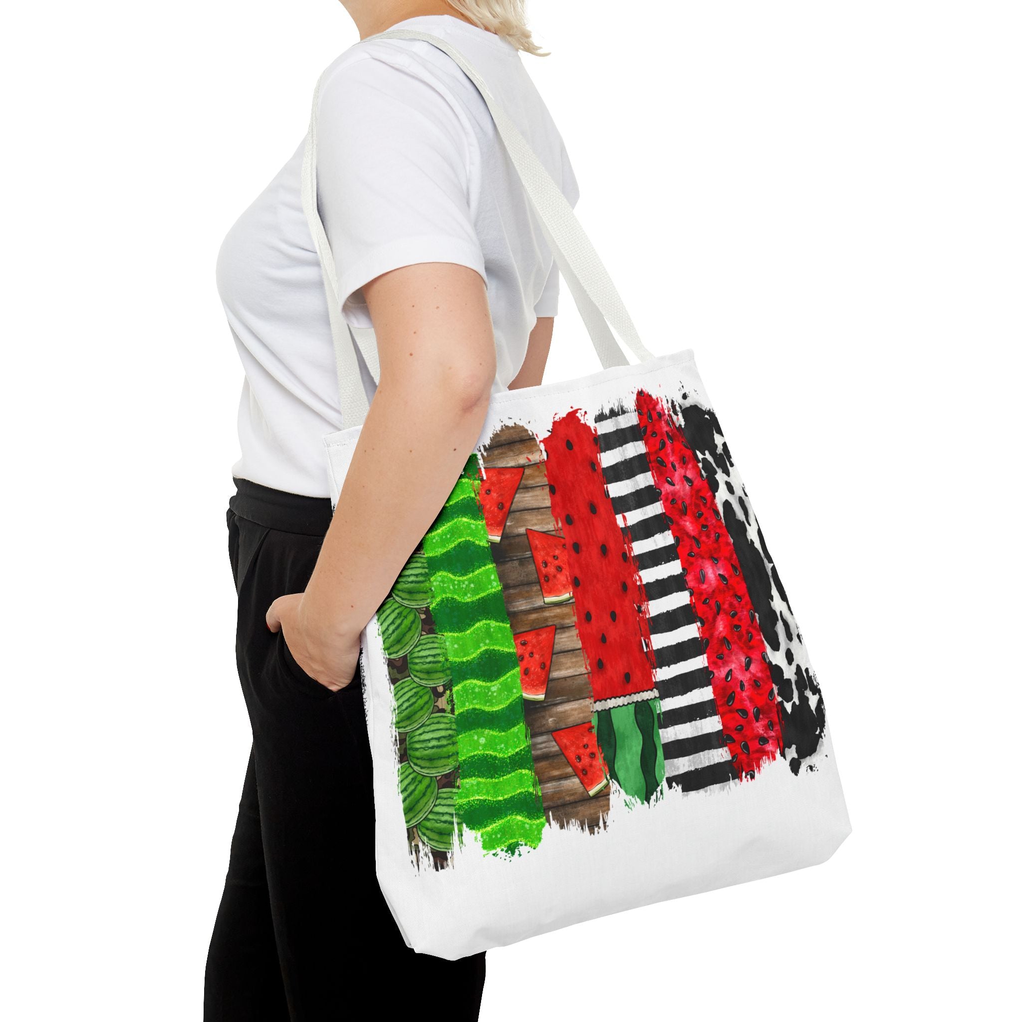 Watermelon Brush Stroke Tote Bag-Phoenix Styles