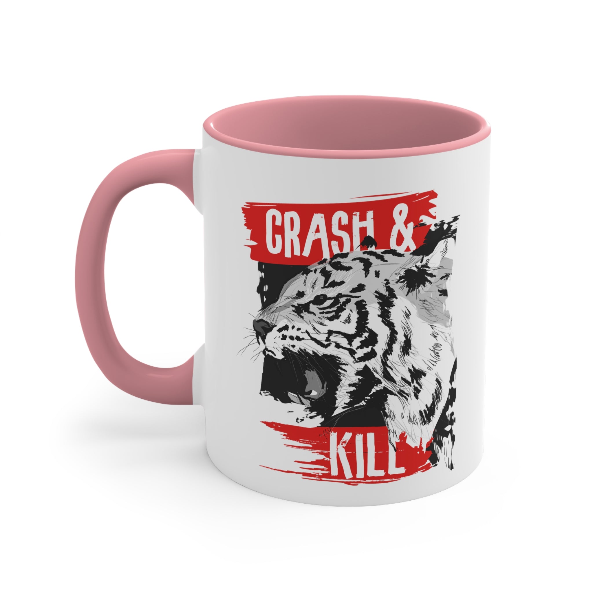 Tiger Crash and Kill Accent Coffee Mug, 11oz-Phoenix Styles