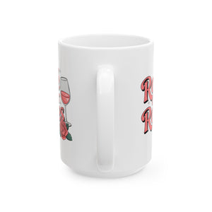 Rose Over Roses Ceramic Mug-Phoenix Styles