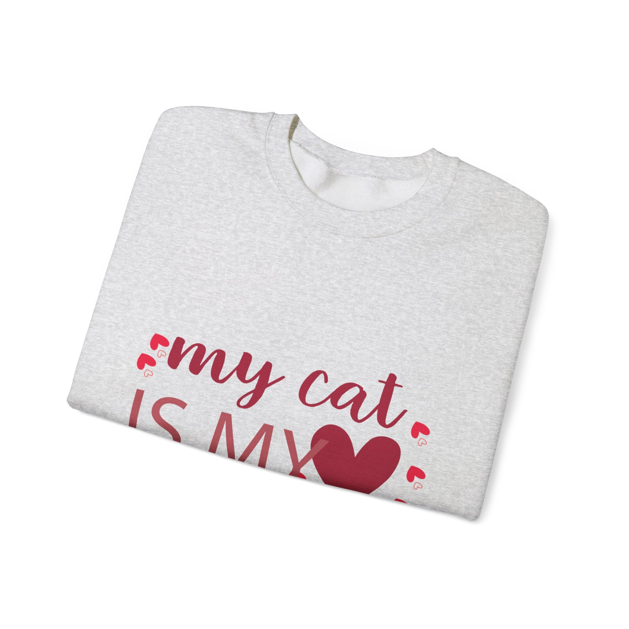 My Cat Is My Valentine Crewneck Sweatshirt-Phoenix Styles