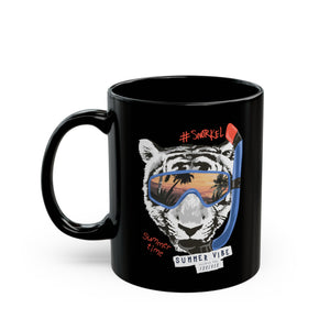 Summer Time Tiger Black Mug (11oz, 15oz)-Phoenix Styles