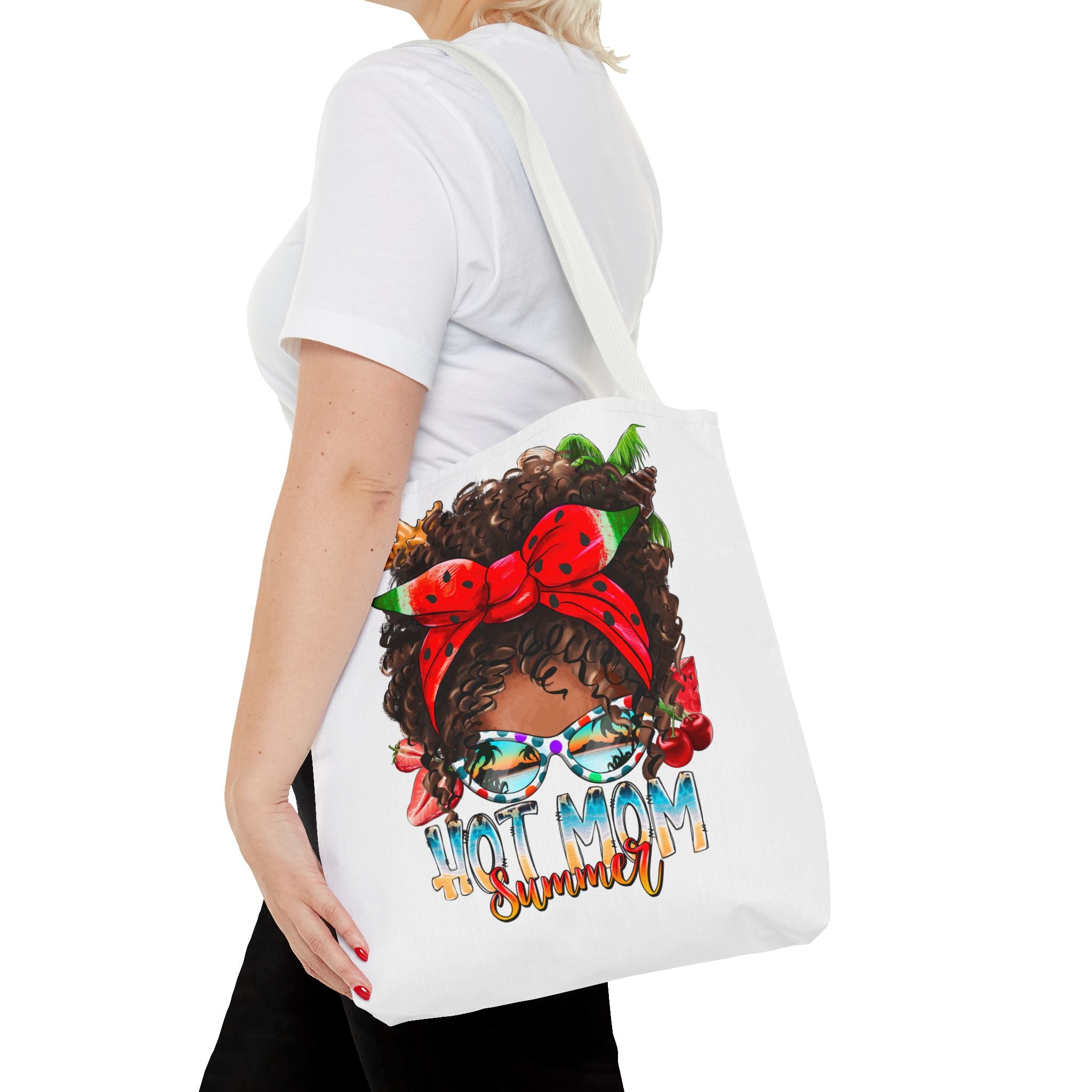 Hot Mom Summer Afro Tote Bag-Phoenix Styles