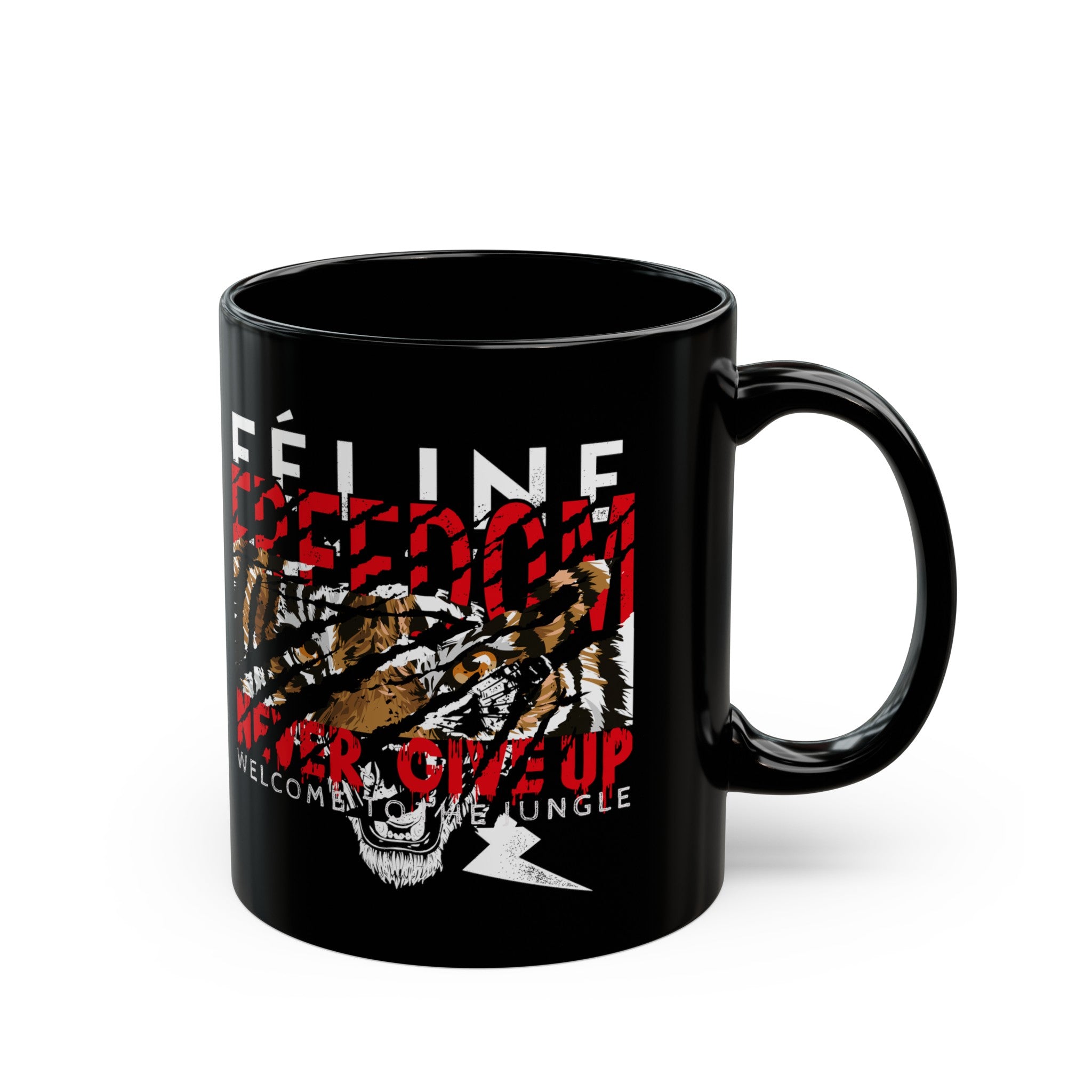 Feline Freedom Black Mug (11oz, 15oz)-Phoenix Styles