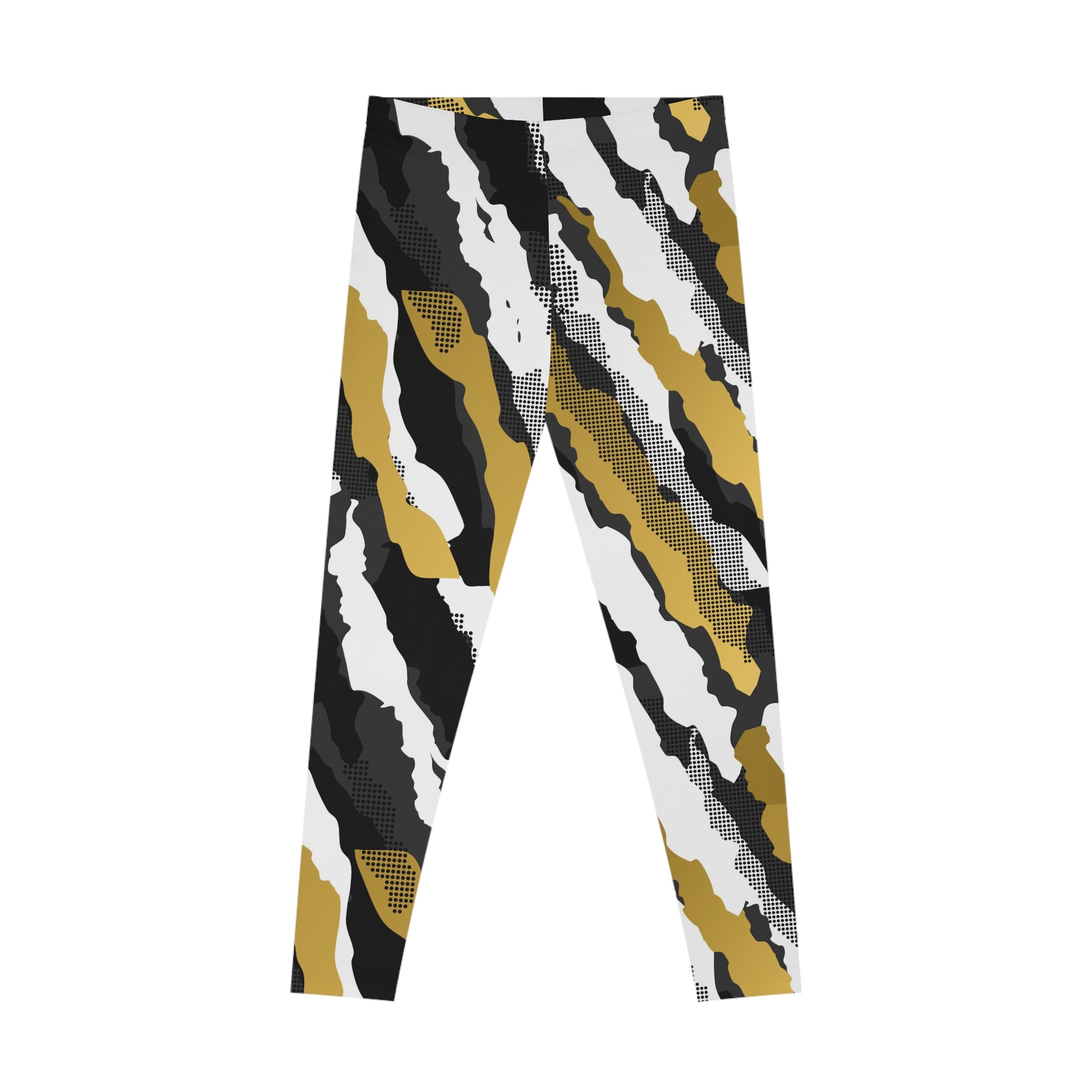 Gold and Black Geometry Stretchy Leggings