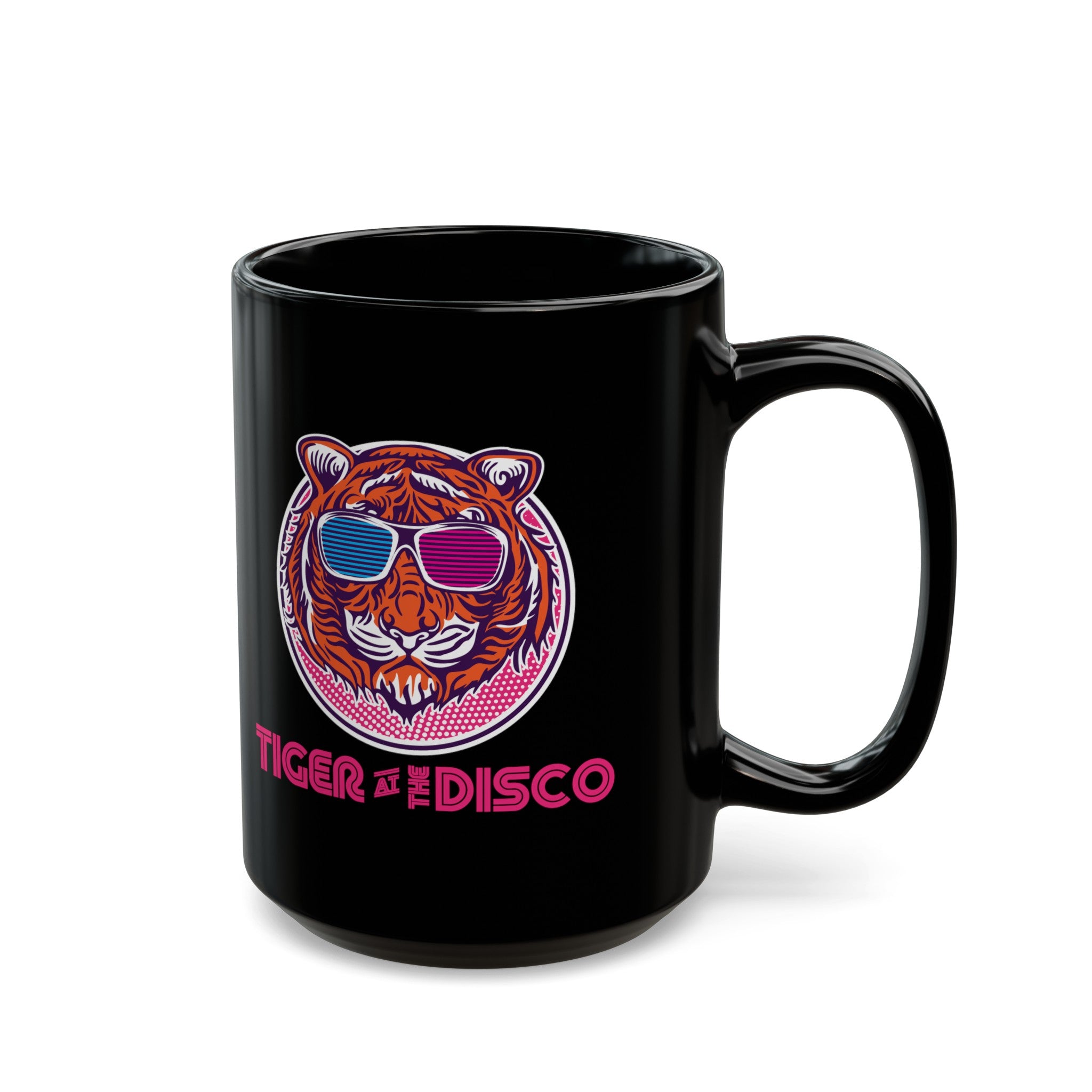 The Disco Tiger Black Mug (11oz, 15oz)-Phoenix Styles